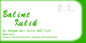 balint kulik business card